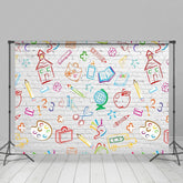 Lofaris Simple Lines White Brick Wall Back To School Backdrop